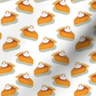 Small Pumpkin Pie Slices on White