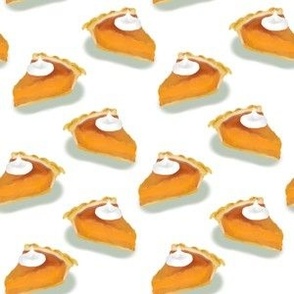 Small Pumpkin Pie Slices on White