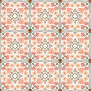 S - Tuscan Tiles - Apricot - Helen Bowler