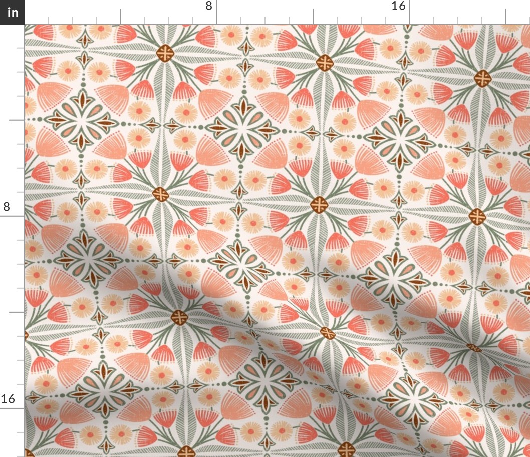 S - Tuscan Tiles - Apricot - Helen Bowler