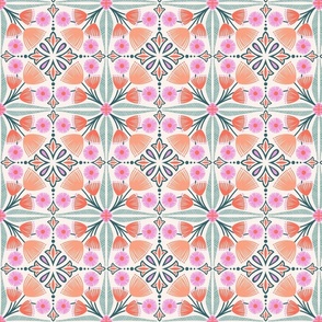 S - Tuscan Tiles - Bright pink - no texture - Helen Bowler