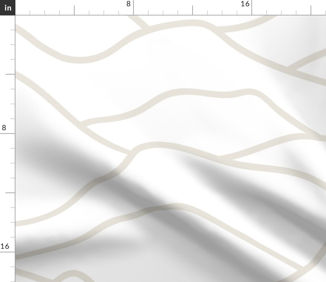 Abstract seventies mountains seventies abstract waves organic hills mountain landscape and curves country side sand on crisp white JUMBO wallpaper