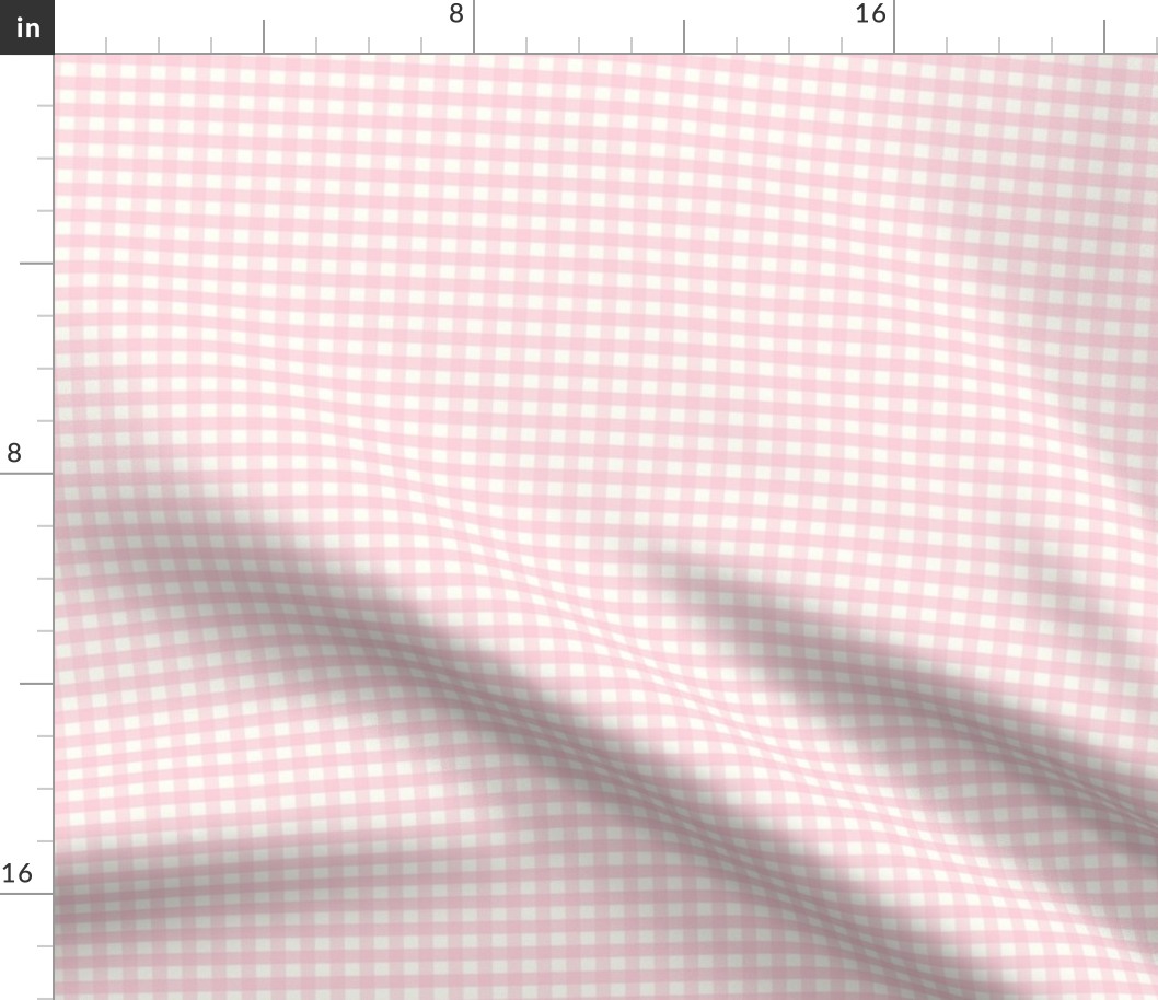 1/4 inch small Light pink gingham check - Light pink cottagecore country plaid - perfect for wallpaper bedding tablecloth