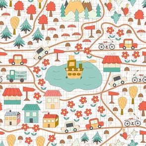 Cute baby map with retro elements