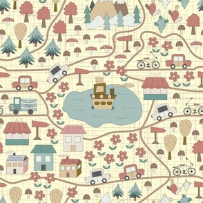 Cute children's travel map