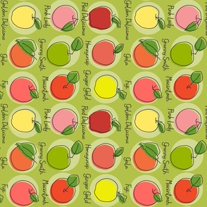 rotated apple chart tea towel