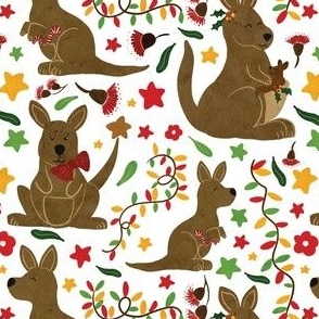 Australian Kangaroo Christmas Friends [1] by Norlie Studio