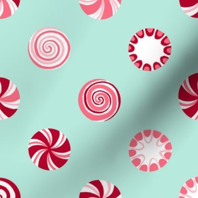 Medium / Christmas Peppermint Candy Lollipops Polka Dot