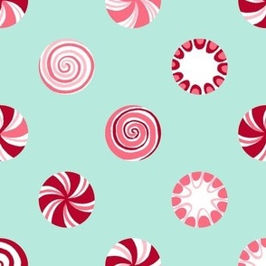 Medium / Christmas Peppermint Candy Lollipops Polka Dot