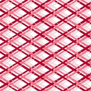 Tiny / Red and White Diagonal Plaid