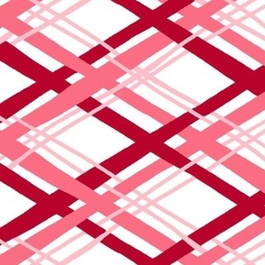 Medium / Red and White Diagonal Plaid