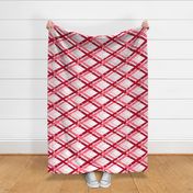 Large / Red and White Diagonal Plaid