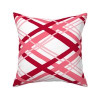 Large / Red and White Diagonal Plaid