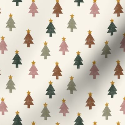 (small scale) Christmas Trees - multi boho - LAD23