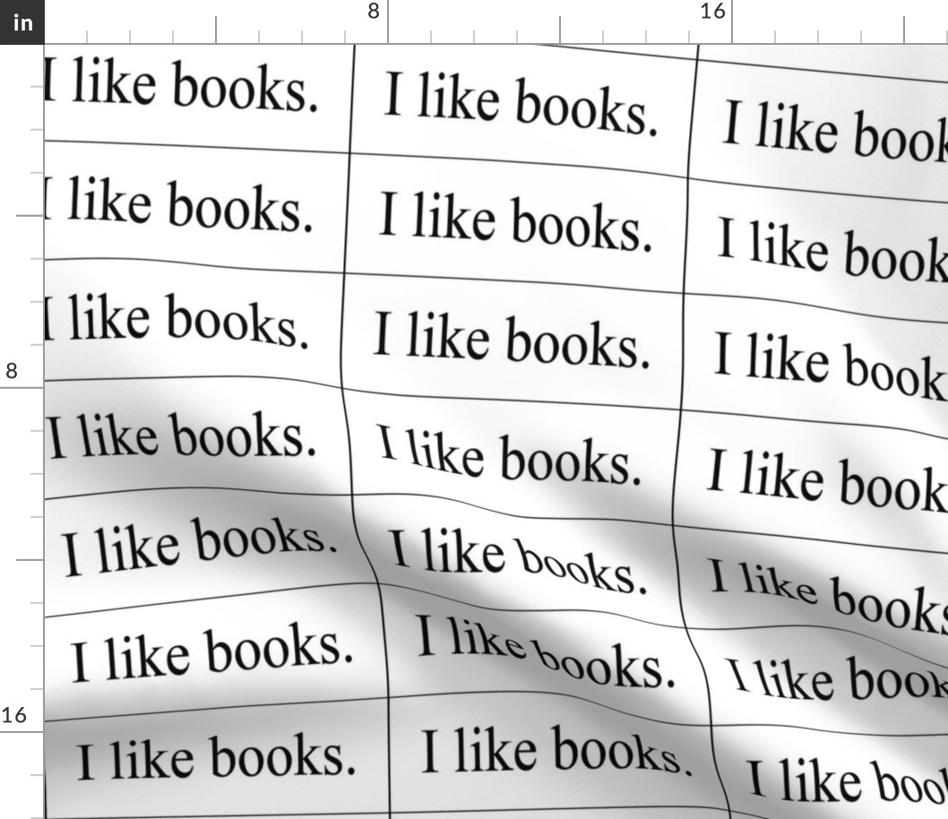 I like books.  (bag labels)