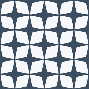 Minimalistic Geometric Checkers Blue on White