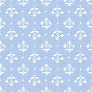 Tiny Thistle Stars White on Soft Blue 4