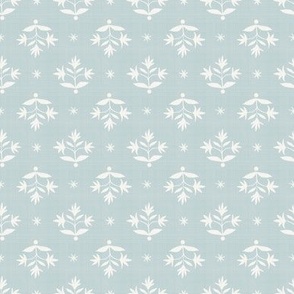 Tiny Thistle Stars Cream2 on Palladian Blue