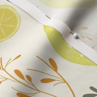 Soft Lemon Zest & Then Some | Pinks, Florals, Lemons & Leaves | Medium Scale | 10x10