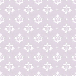 Tiny Thistle Stars White on Lavender