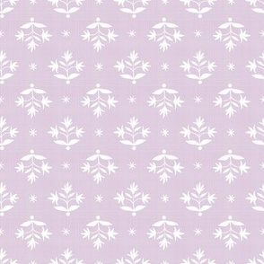 Tiny Thistle Stars White on Lilac