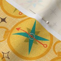 Retro Compass | MED Scale | Brown, Yellow, Blue, Green