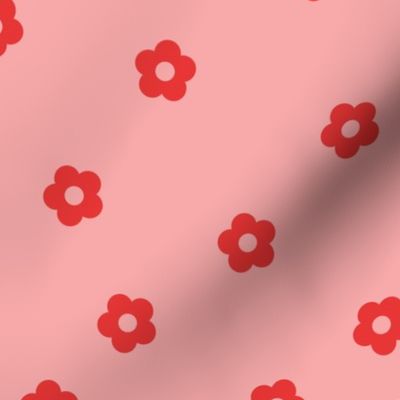 medium scattered flower - pink and red
