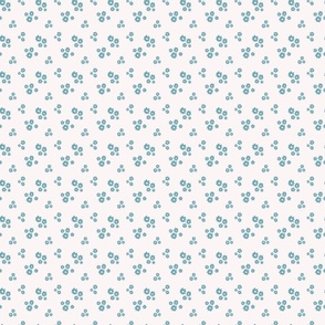 Mini micro pale aqua blue cute playful daisy flowers motif