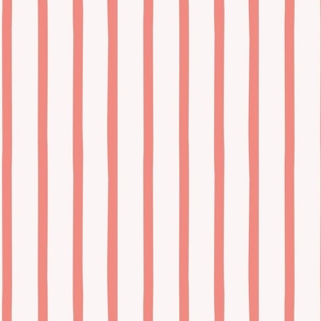 coral pink and cream organic stripe