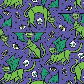 demon kitties large_Purple _ Green