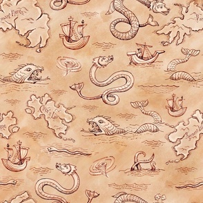 Classic Sea Monster Map