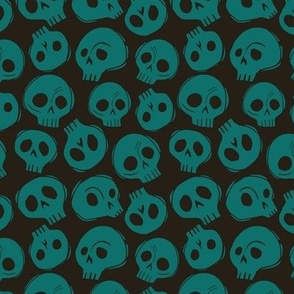 Small Skull Party in Teal