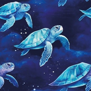 Cosmic Blue Turtle Pattern