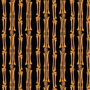 Skeleton Bone Stripes | black and orange