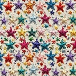 embroidered rainbow stars