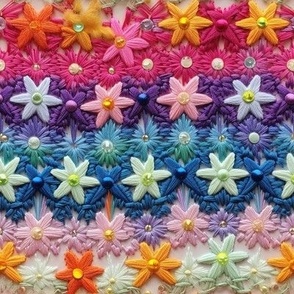 embroidered rainbow stars with beads