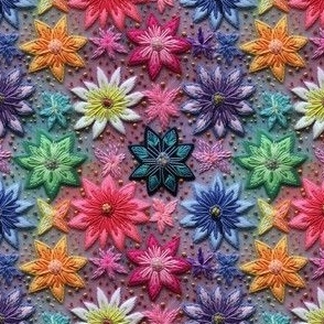 embroidered star flowers