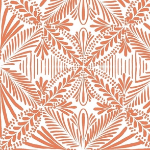 Simple geometric boho pattern in terracota, clay pink - medium/ large scale O