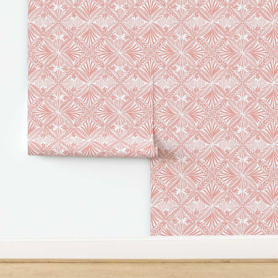 Simple geometric boho pattern in soft  pink  - medium/ large scale O