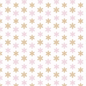 snowflakes-pink blush, white and ginger
