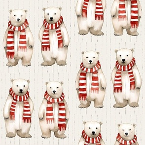 Polar bear festive winter scarf