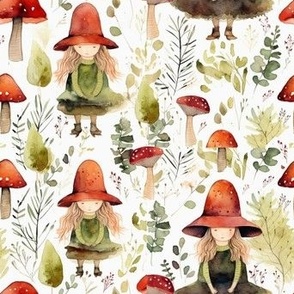 Mushroom Ladies Botanical Small Print