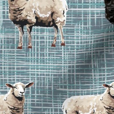 Odd One Out Black Sheep, Slate Grey Farmyard Animal Pattern, Funny Farmhouse Sheep, Neutral Black Sheep, Simple Black Sheep Farm Animals, Fluffy White Sheep Wool, Funny Sheep, Odd One Out, Farm Yard Animals, Easter Baa Bah Lambs, Spring Time Curly Wool Ju