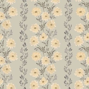 Small - Beige Cosmo Floral Vine - Grey Beige