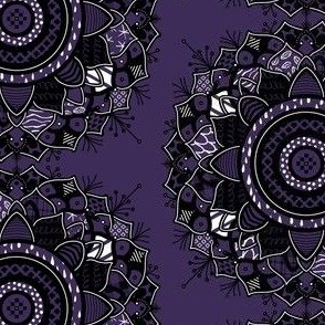 Black & White Mandala on Purple