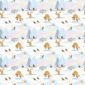 Winter Foxes - Medium Scale