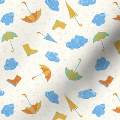 Umbrellas and Clouds Rainy Day Fun - Medium Scale