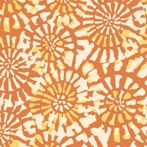 Abstract Spirals -  Orange - Medium