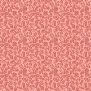 chicken scratch - coral - Irregular scribble texture in soft coral red