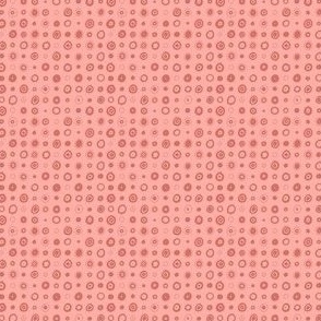marbles - coral - Irregular bullseye polkadots in soft coral red